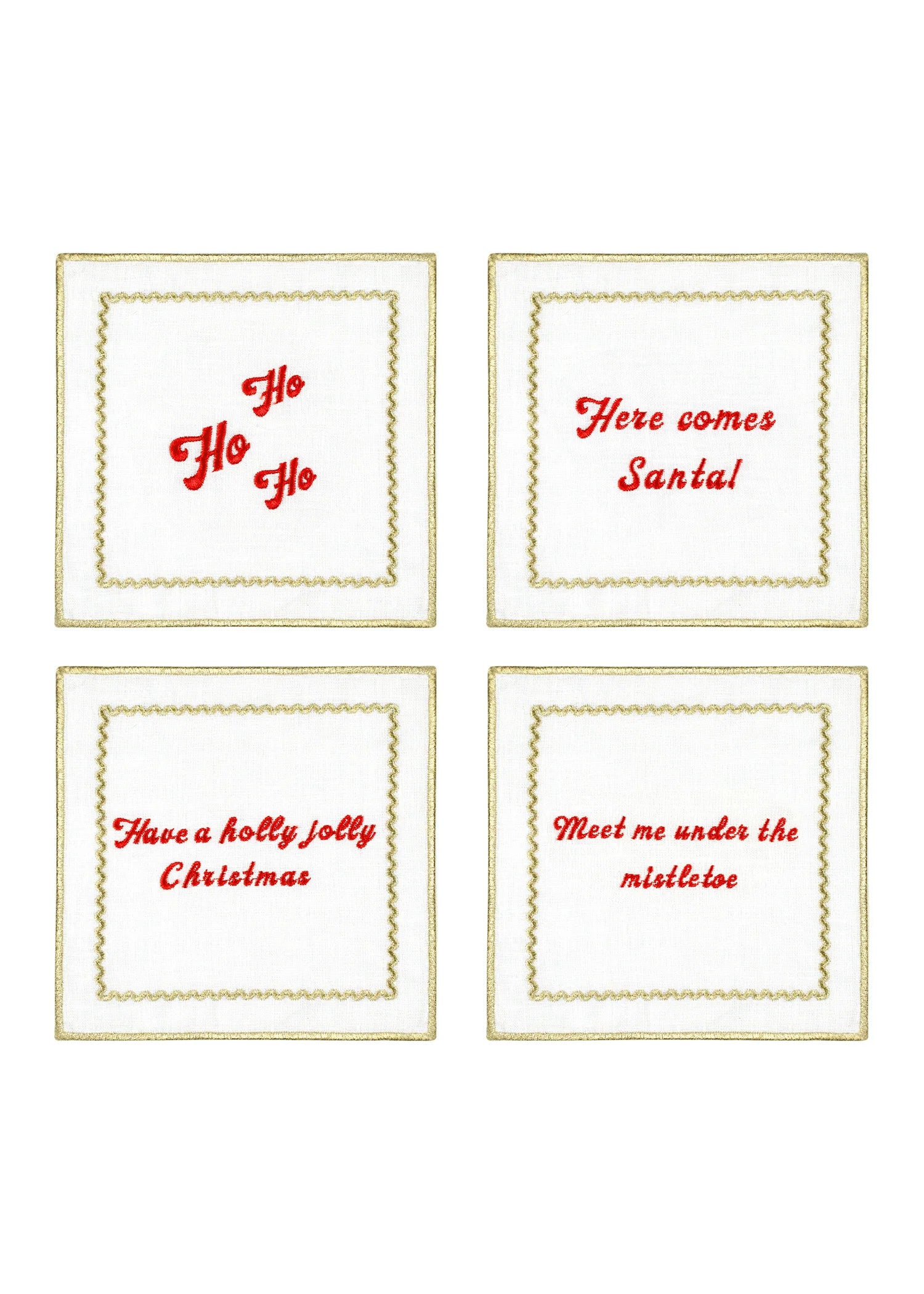 Noel Kokteyli Peçeteleri - 4'lü Set - "Christmas Cheer"