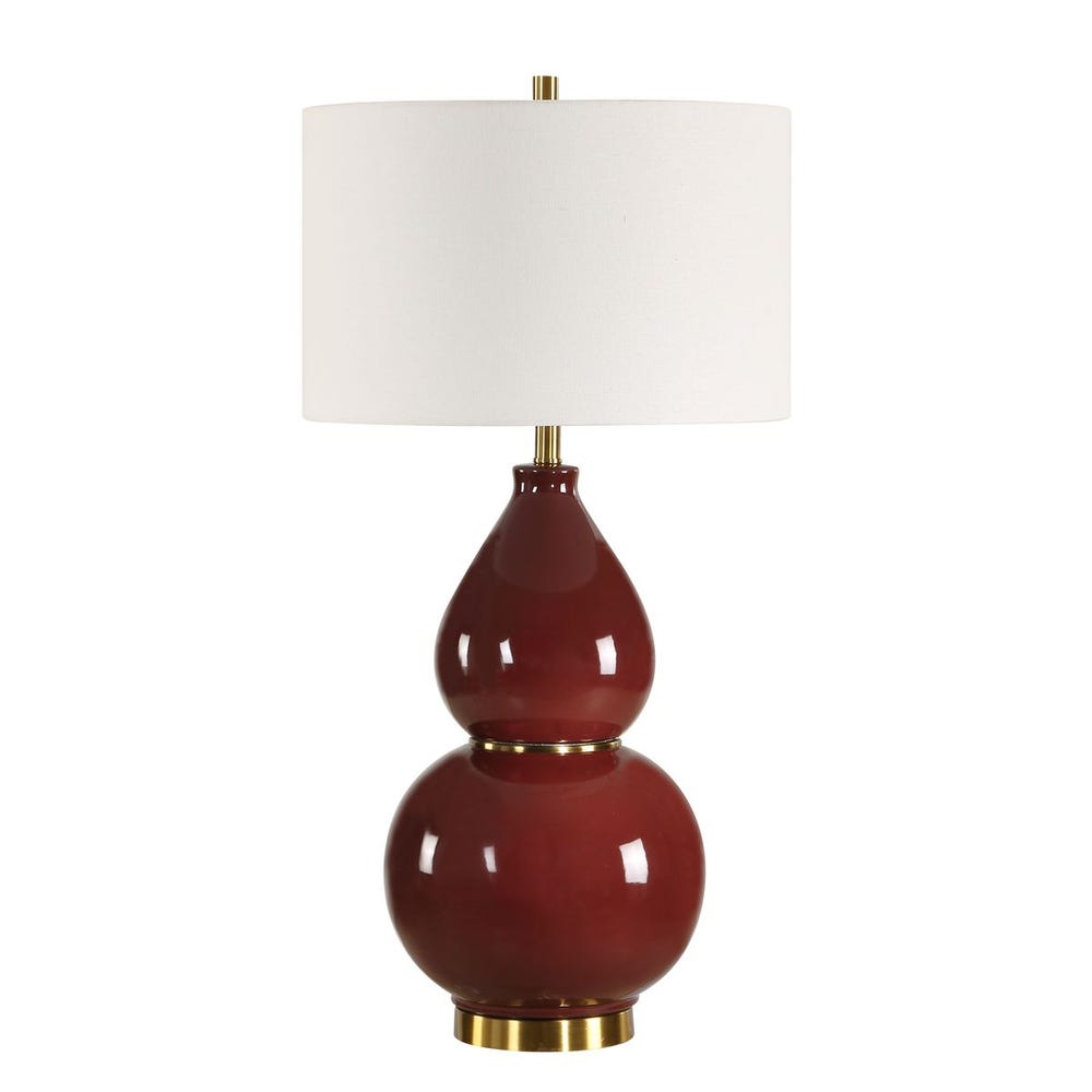 Gourd Table Lamp, Burgundy