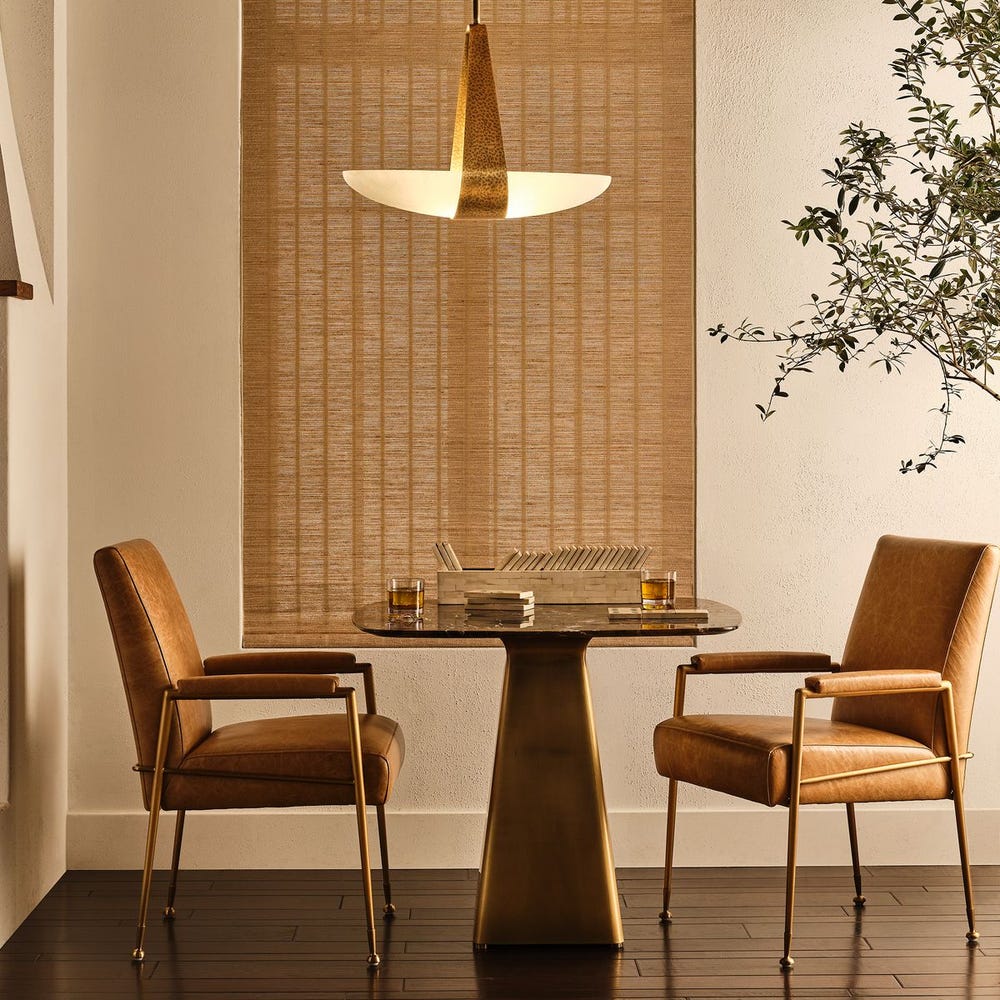 Equilateral Bistro Table - Michelangelo/Brass