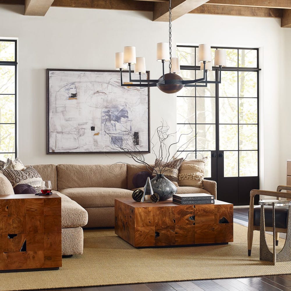 Teak Tac Toe End Table - Caramel
