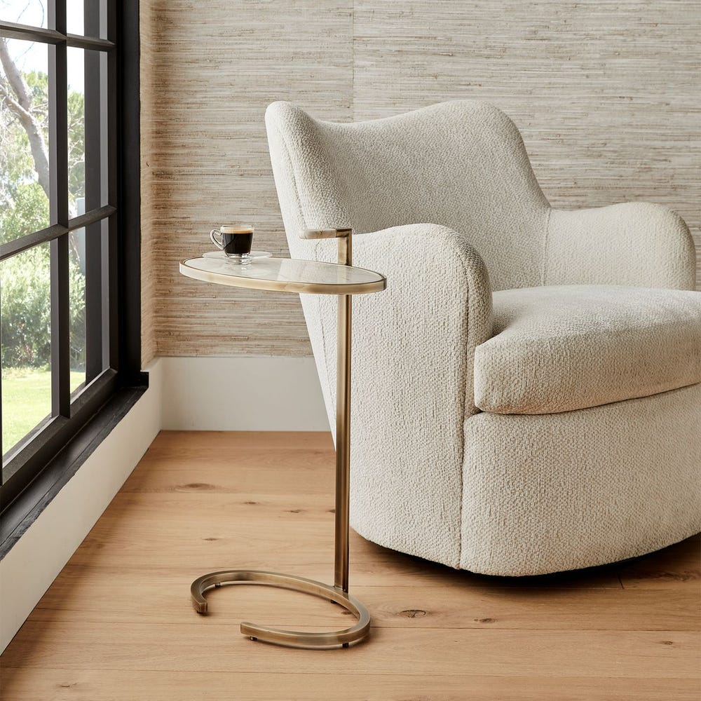Marbled Pull Up Accent Table