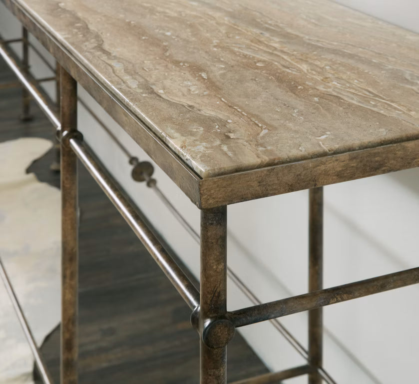 La Grange St James Metal and Stone Konsol